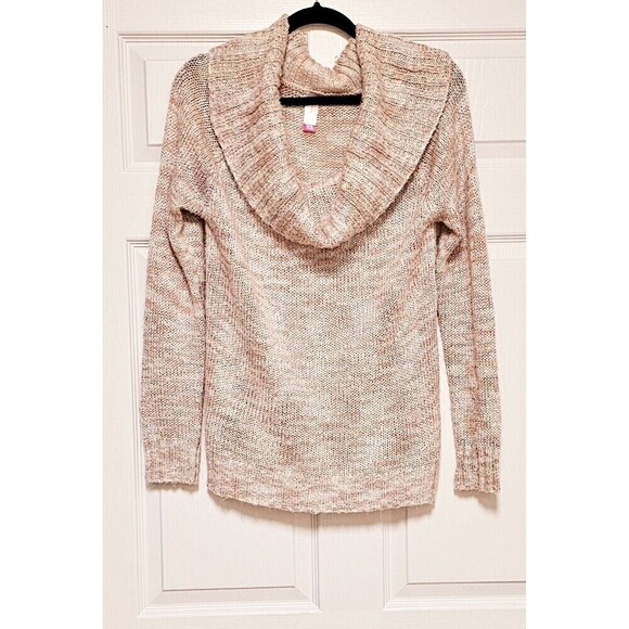 No Boundaries Sweaters - NO BOUNDERIES Blush Pink Cowl Neck Long Sleeve Sweater (XL)